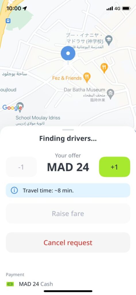 モロッコ、inDrive、配車アプリ