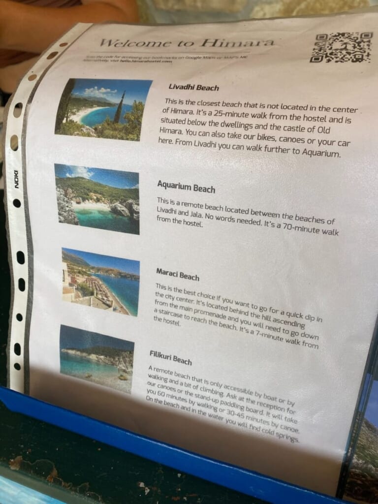 宿でもらったビーチの案内