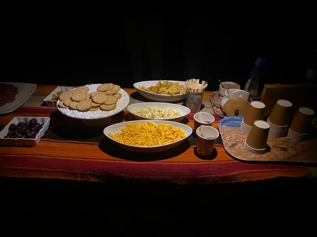 星空観察ツアーの軽食